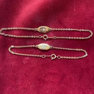 Vintage AVON new/old stock bracelet & ankle bracelet set " Glimmer Touch" w Box